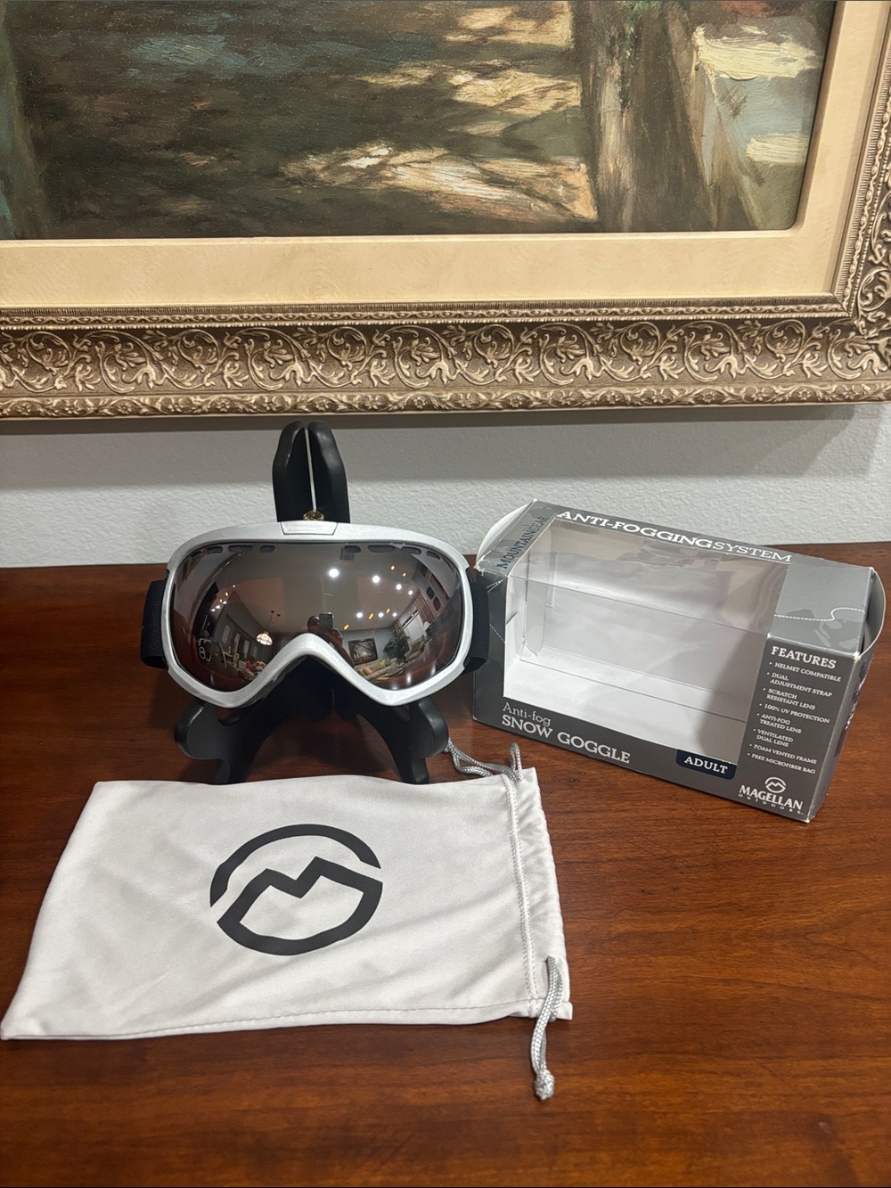 Magellan Outdoors Grey Goggles with Dark Mirrored Lens